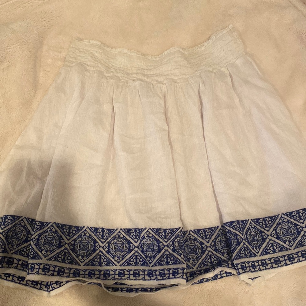 Coastal Grandma / Coastal Granddaughter White and Blue Skirt